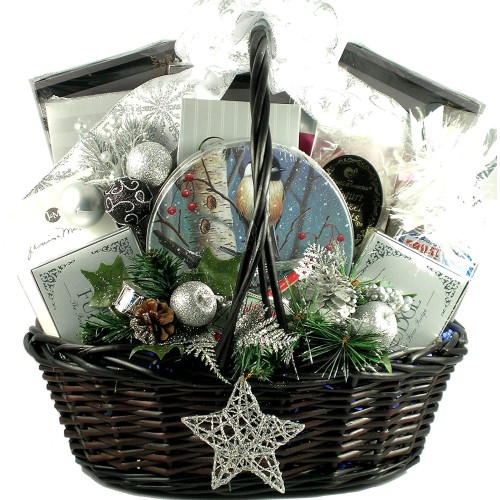Starry Night, Elegant Holiday Gift Basket With Holiday Favorites: Cookies, Chocolates, Candies, Cakes, Gourmet Popcorn and More, (XL) Starry Night, Elegant Holiday Gift Basket With Holiday Favorites: Cookies, Chocolates, Candies, Cakes, Gourmet Popcorn and More, (XL)