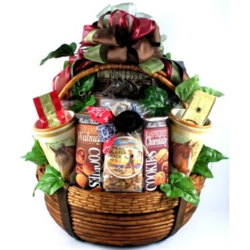 Gourmet Horse Lover's Gift Basket | Lovely Horse Themed Gift Basket of Snacks Gourmet Horse Lover's Gift Basket | Lovely Horse Themed Gift Basket of Snacks