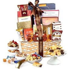Broadway Basketeers Sympathy Gift Basket Deluxe, Condolences Gifts for Loss, Bereavement or Kosher Shiva, Food Care Package for Delivery With Chocolate, Snacks & Sweets